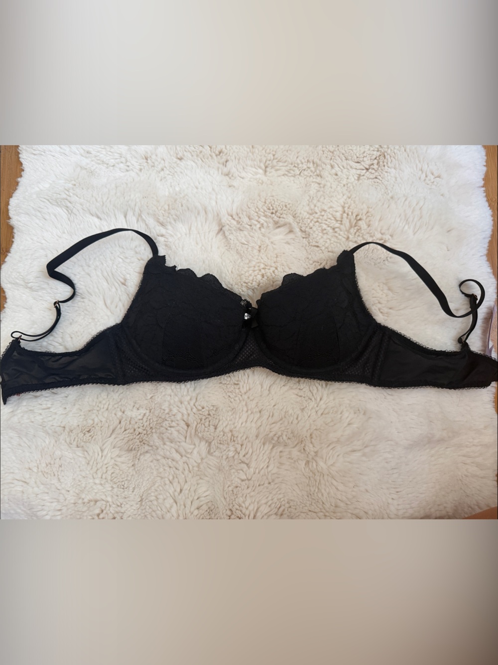 Savage x Fenty Black Lace Underwire Push-up Bra